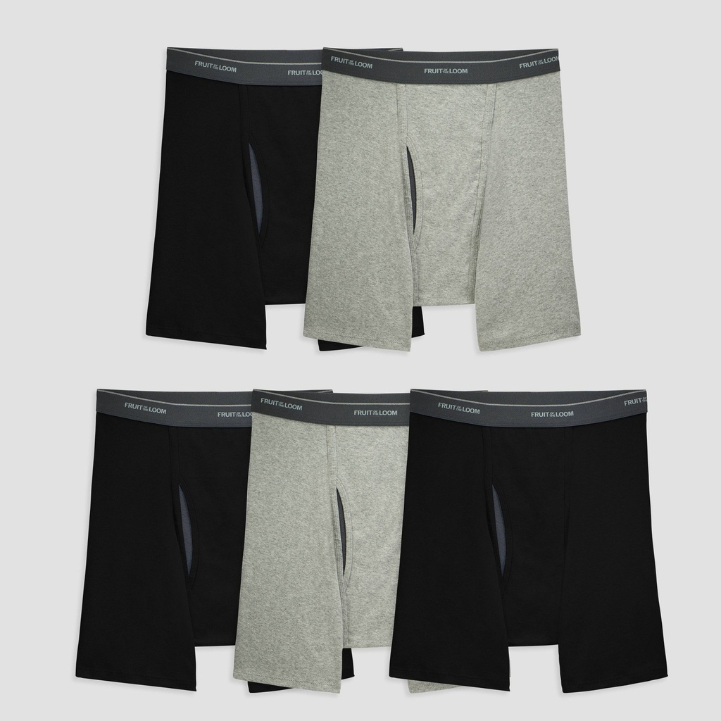 Fruit of the Loom Men's Coolzone Fly Boxer Briefs - 5 Pack in Black (5BL76TG) | Size Medium | HisRoom.com