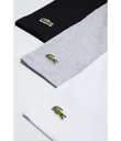Lacoste 3-Pack Crew Neck Regular Fit Essential T-Shirt Men's Clothing White/Silver Grey Chine/Black : 2XL, Cotton