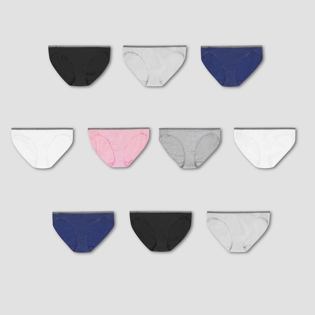 Hanes Women's Stretch Cotton Bikini Underwear, 10-Pack Assorted 5