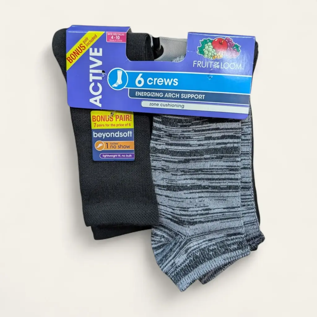 Medias largas fruit of the loom 6-PACK+1 NO SHOW DE REGALO FRW10118