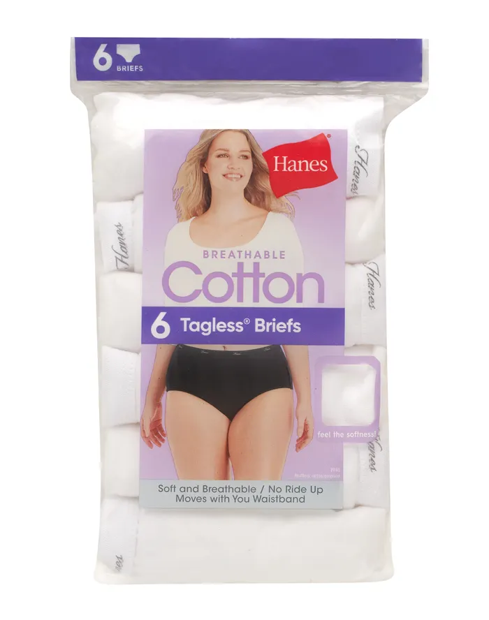 Briefs pantys Hanes BLANCAS 6-PACK PP40WH