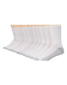 Hanes medias largas acolchadas BIG AND TALL (talla especial 12-14) x12 144V12 (BLANCO)