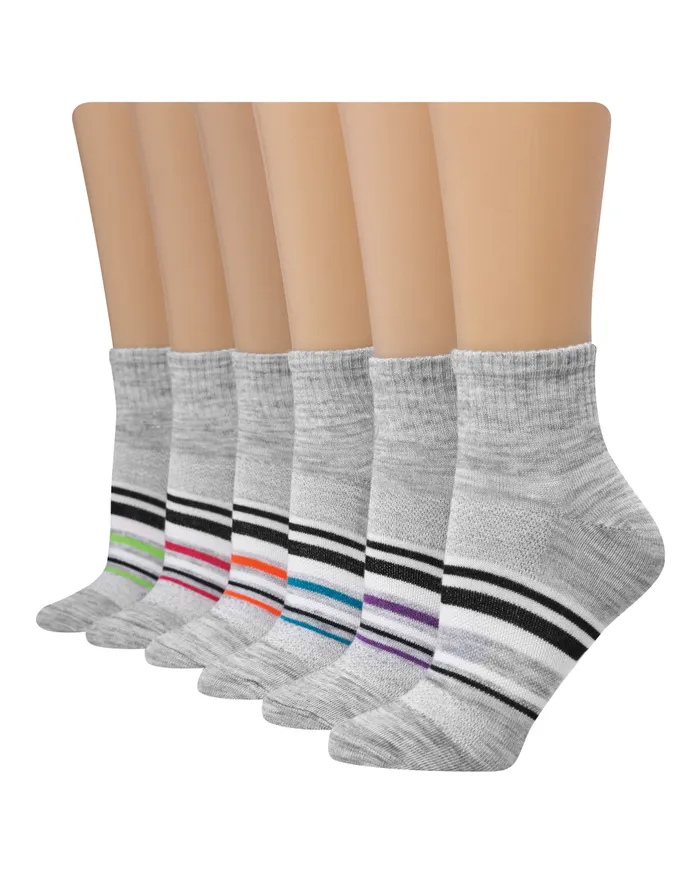 Medias ankle de Dama Hanes Color surtido 6-PACK 4B4L6 (GRIS CLARO)