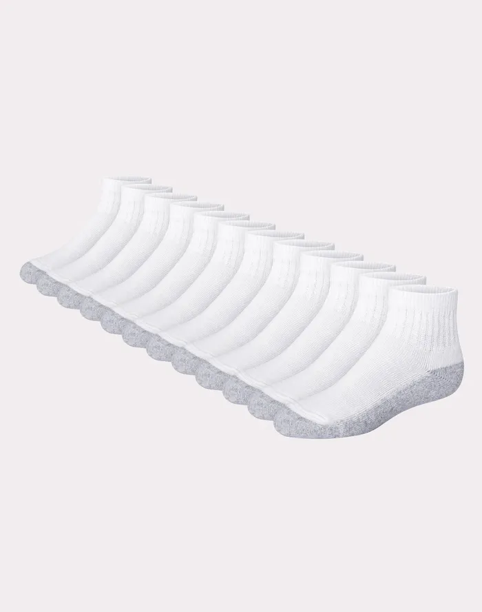 Medias ankle reforzadas de niño Hanes 12-PACK BRLA12 (BLANCO, S)
