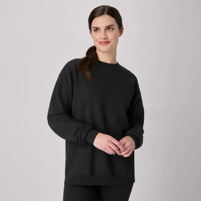 Sueter unisex cuello redondo Hanes sencillo OP160 (S, NEGRO)