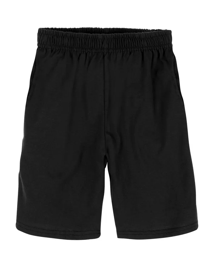 Short de niño de algodon clasico con bolsillo Hanes OD2022 (S, NEGRO)