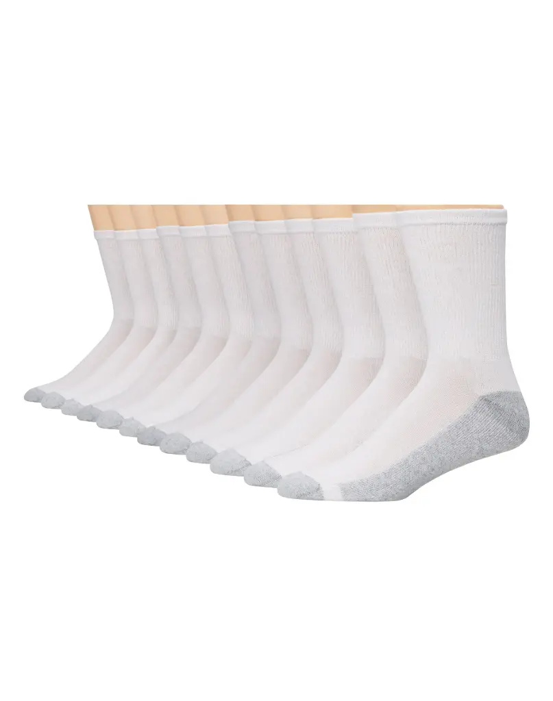 Medias Largas acolchadas de caballero X12 Hanes 184V12 (BLANCO)