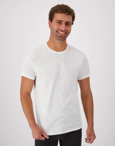 Pack de 3 franelas blancas livianas Hanes 2135