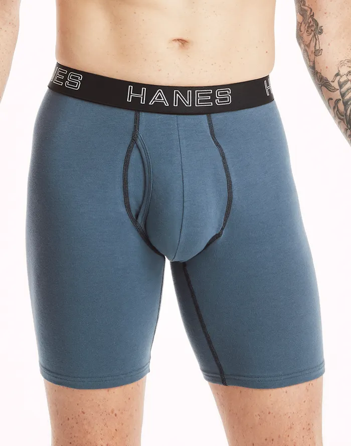 Pack de 5 boxers de pierna larga cotton stretch Hanes USBLA5 (S)