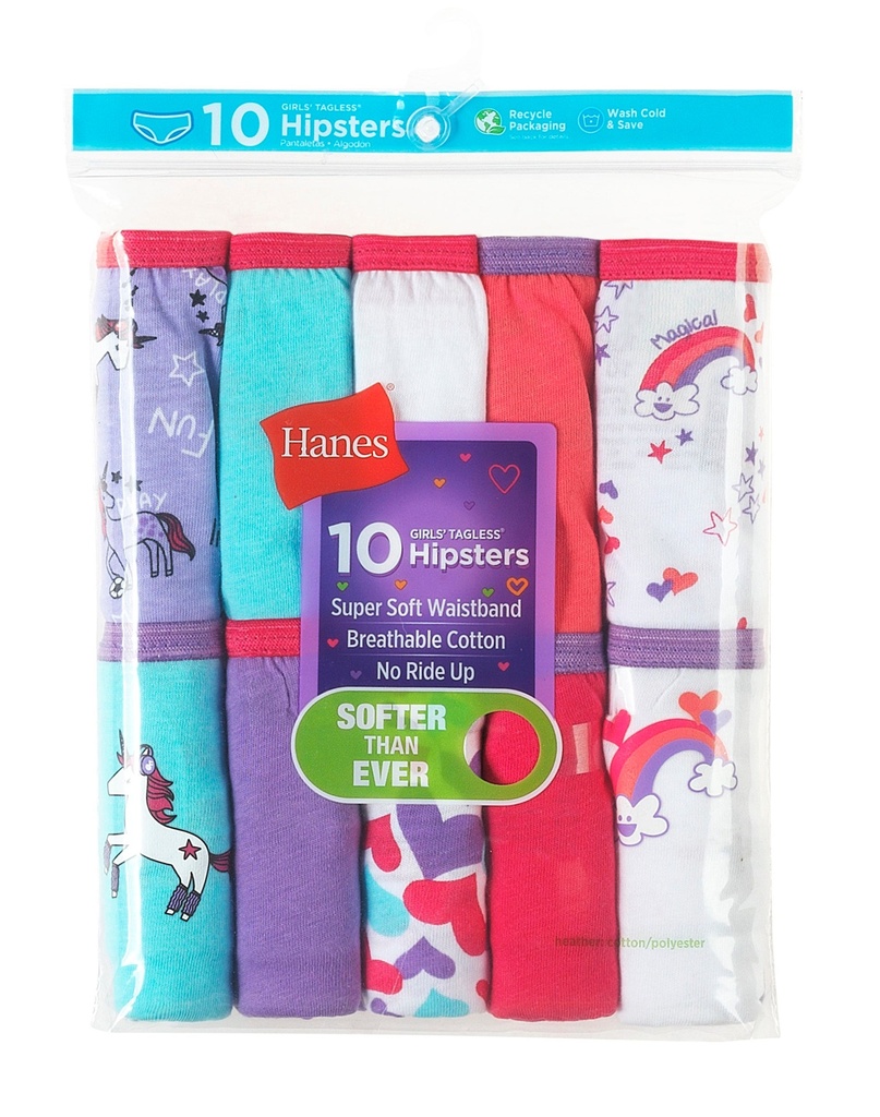 Panty tipo hipster de niñas Hanes 10-PACK GP10HP (4)