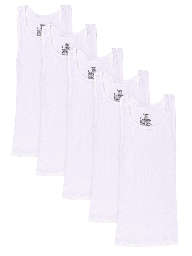 Camiseta de niño Blanca Hanes 5-PACK BRLTA5 (S(6-8))