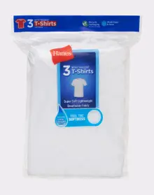 Franelas de niño blanca Hanes 3-PACK B2138 (S(6-8))