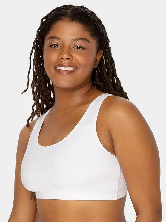 Sosten deportivo estilo camiseta sin ajuste Fruit of the Loom 9012J (34, BLANCO)