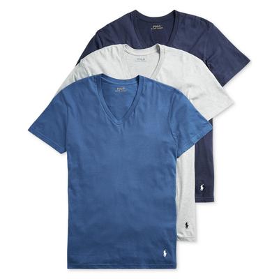 Pack de 3 franellas cuello V Polo ralph lauren Azul marino/azul marino claro/gris claro