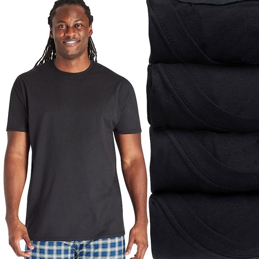 Pack de 4 franelas TALL MEN (hombres altos) negras talla XLT Hanes