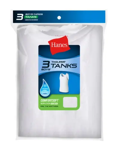 Camiseta de niño blanca Hanes 3-PACK B3723N