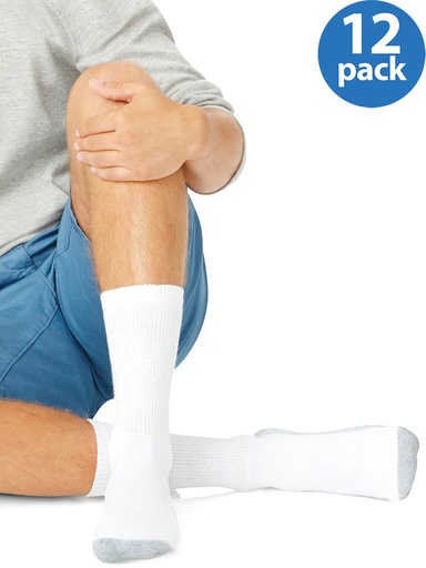 Hanes medias largas acolchadas BIG AND TALL (talla especial 12-14) x12 144V12
