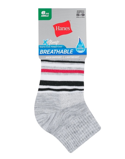 Medias ankle de Dama Hanes Color surtido 6-PACK 4B4L6