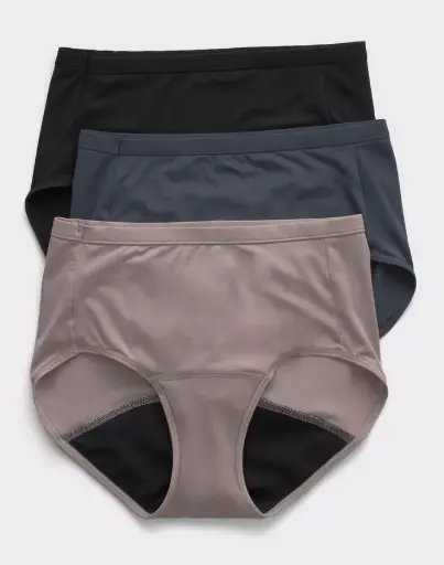 Bikini para el periodo comfort period flujo suave Hanes 3-PACK LL42AS