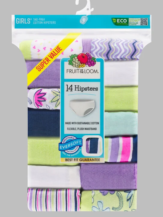 Panty tipo hipster para Niñas Fruit of the Loom 14-PACK 14GHPT3