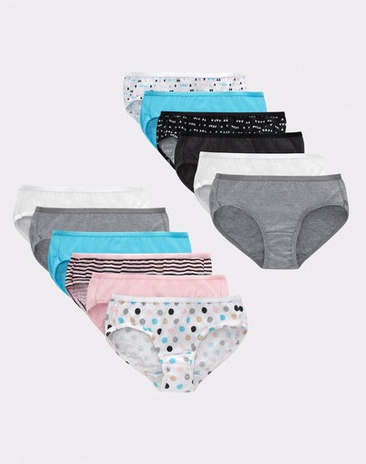 Hipster pantys de niña Hanes 12-PACK G12HPN