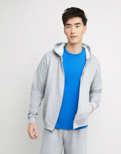 Sueter hoodie con cierre y capucha Hanes caballero OP180